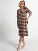 Платье трикотажное Лорейн (бежево-коричневое) П15189-25М LT Collection