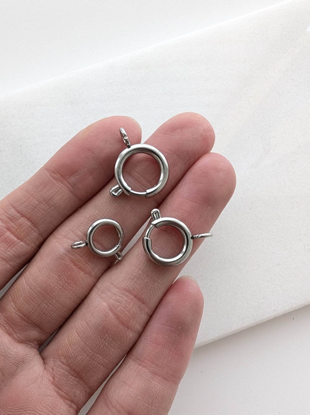 Замок карабин круглый, нержавеющая сталь