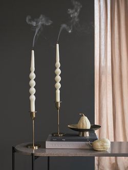 Набор из двух свечей кремового цвета из коллекции Essential, 35 см