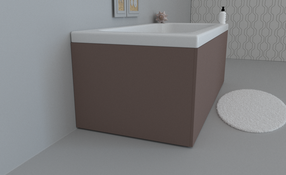 Экран для ванны торцевой левый TE-1L-208 айрон матовый soft touch
