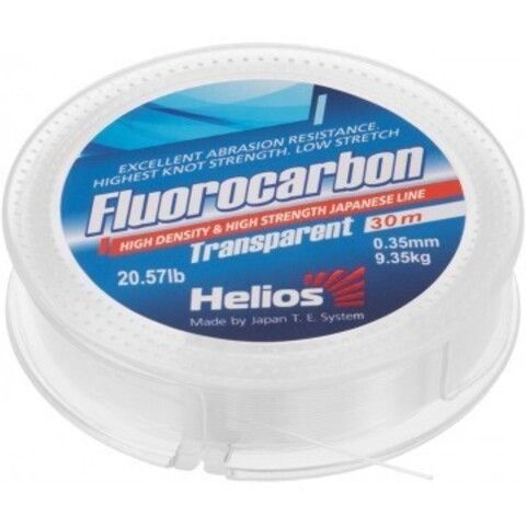 Рыболовная леска флюорокарбон Helios Fluorocarbon 0,35мм 30м Transparent HS-FCT 35/30