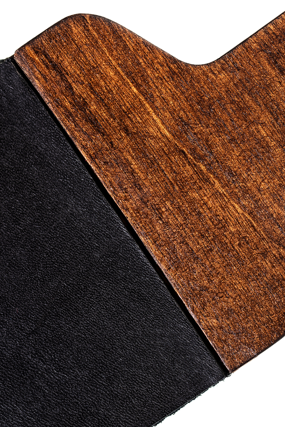 Паддл Pecado BDSM натуральная кожа и дерево черный