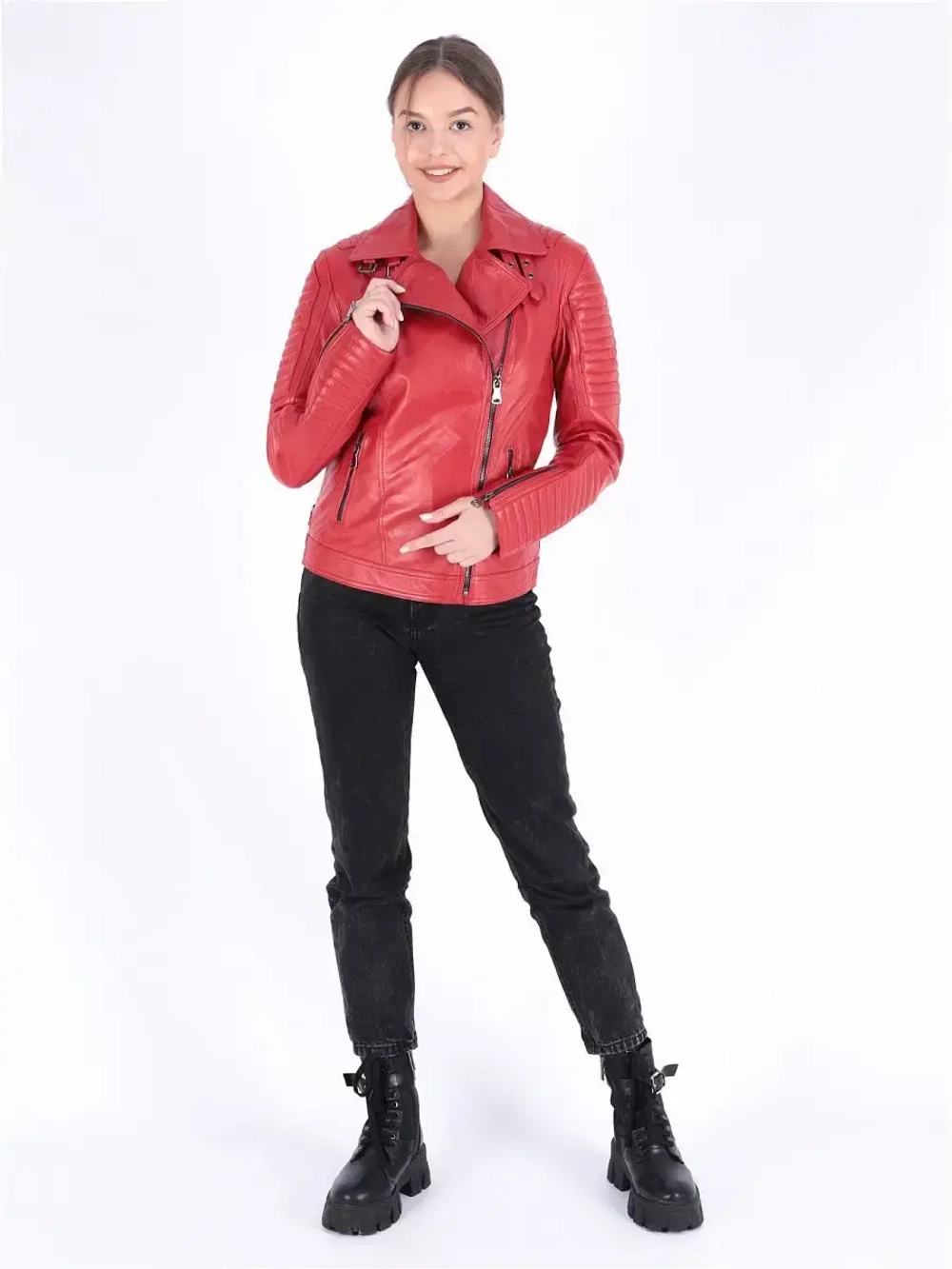 Косуха женская натуральная кожаная