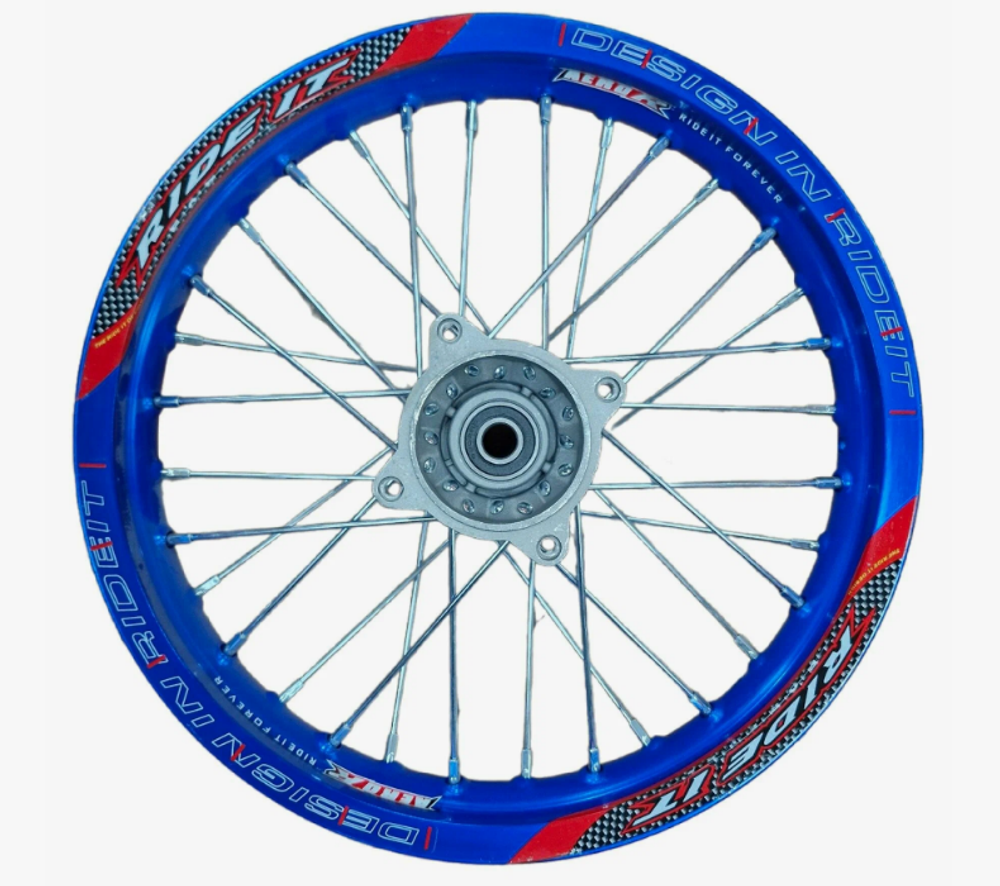 Обод задний 14" (1,85-R14 d=15mm) алюминий/синий