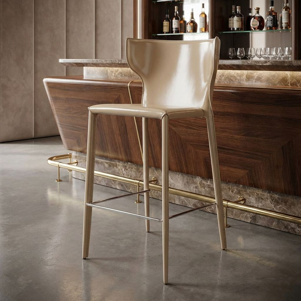 Стул полубарный Austin, кожа бежевый