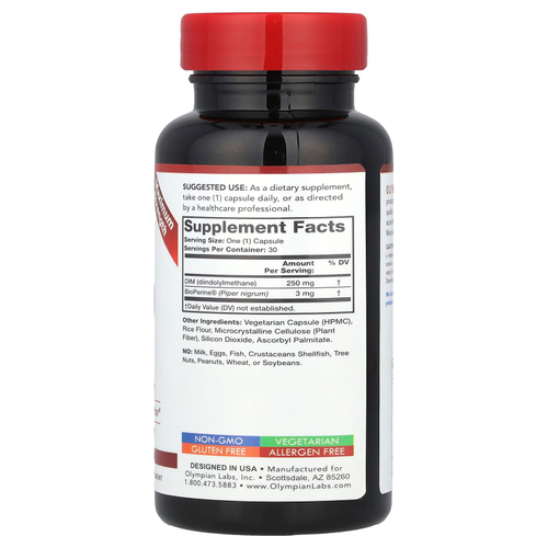 Olympian Labs, DIM-250, 30 вегетарианских капсул