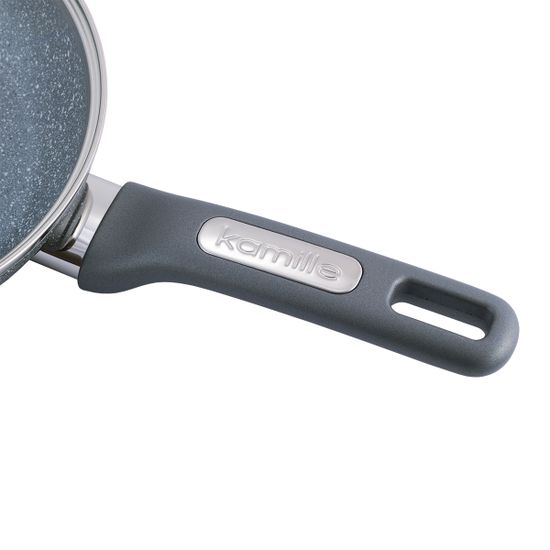 Сковорода 20 см. из алюминия с крышкой Kamille KM-4269GR с мраморным покрытием