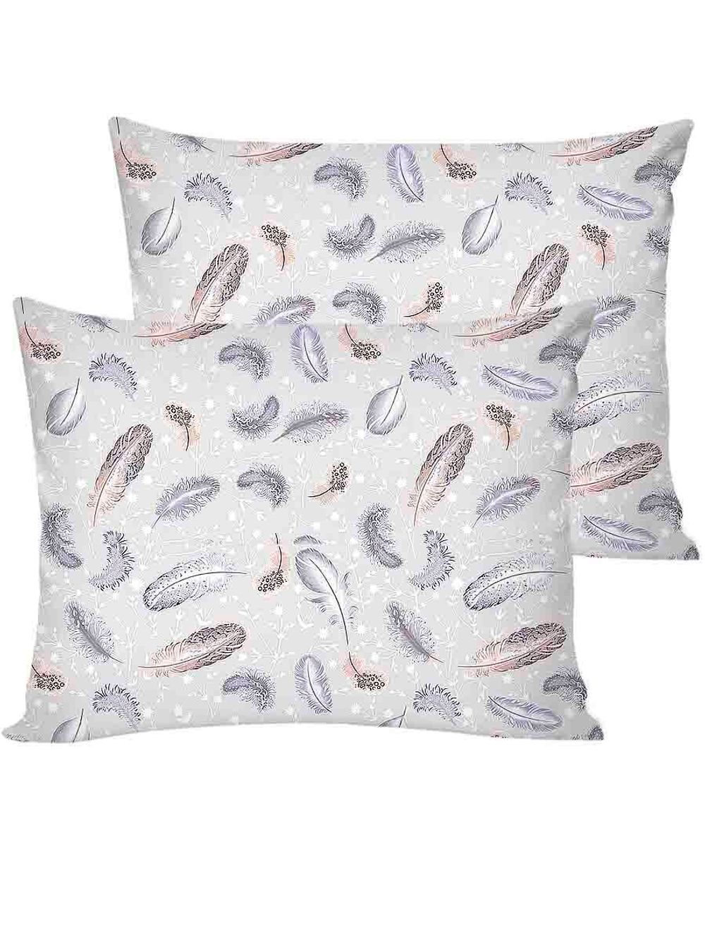 Постельное белье перкаль Сказка "Перышко" евро Наволочка 50х70 см 2 шт Простынь на резинке 180x200 см Пододеяльник 200x215 см