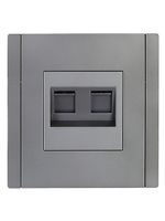 FORTE&PIANO Розетка компьютерная двойная RJ45 кат.5E FP533 сталь IEK
