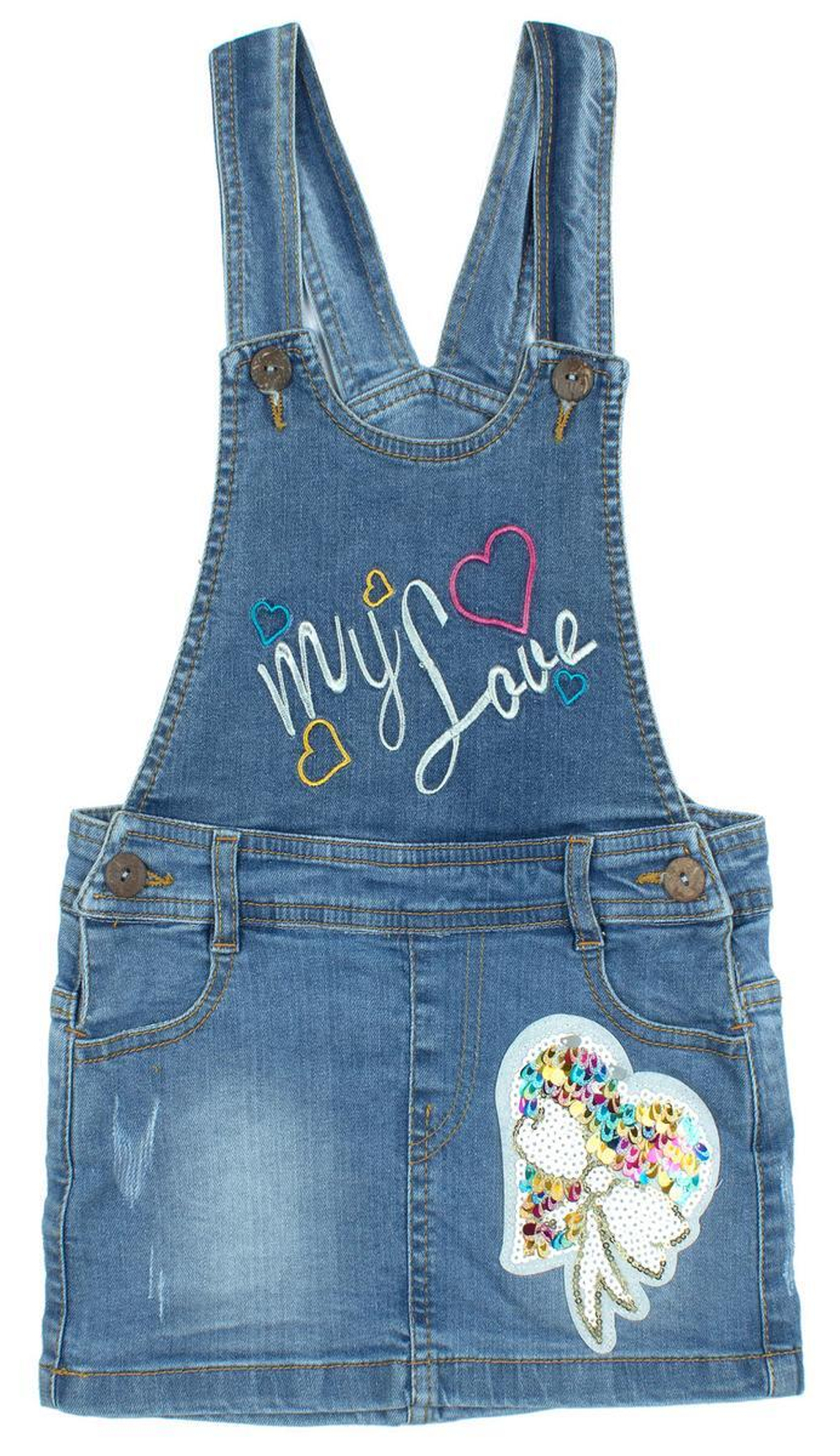 Сарафан синий (сердечко) р.104 (Bonito) OP1147