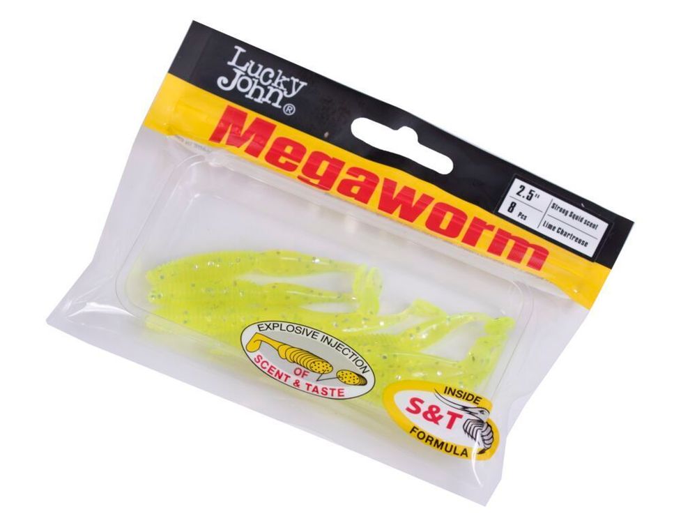 Мягкая съедобная приманка Lucky John MegaWorm 4in (101мм ), цвет 071, 5шт/уп