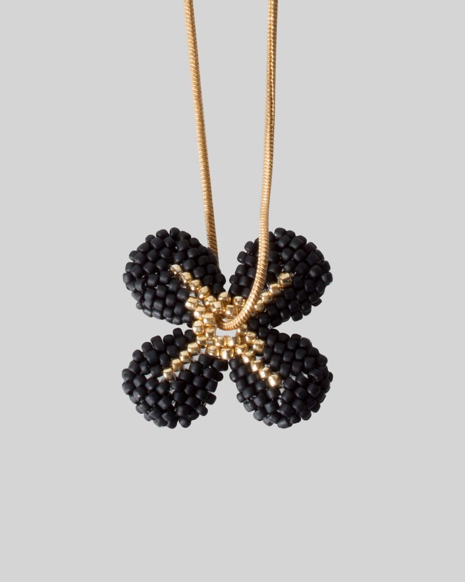 Подвеска Beaded Flower Black