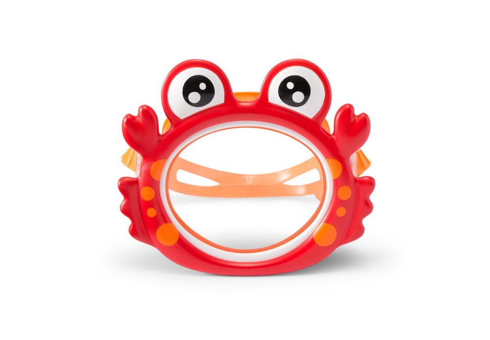Маска для плавания детская Intex 55915 Fun Masks Краб / Очки маска для ныряния Крабик в бассейн и море Интекс 3-8 лет