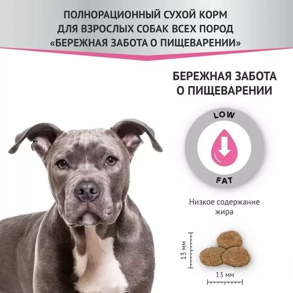 Мираторг Gastrointestinal Сухой корм для взрослых собак Бережная забота о пищеварении 1,5 кг.