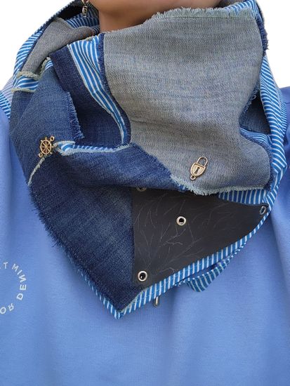 Шейный платок, бактус дизайнерский бежевый с розовым