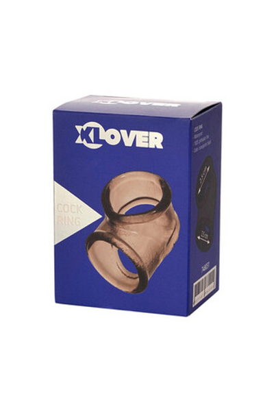 Эрекционное кольцо с отверстием для мошонки из серии XLover (Цвет: черный)