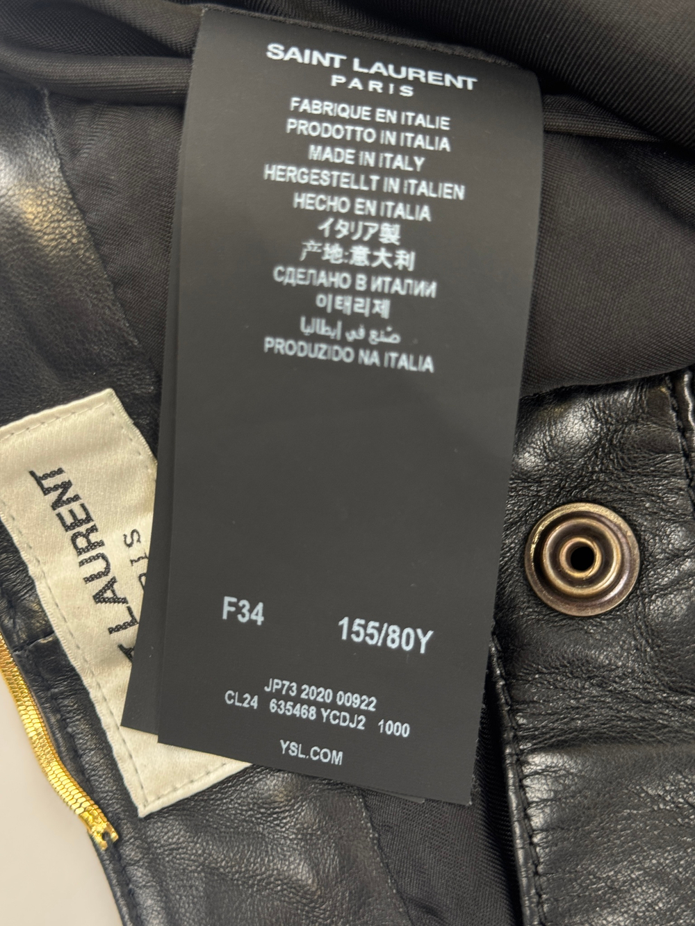 Шорты кожаные Saint Laurent