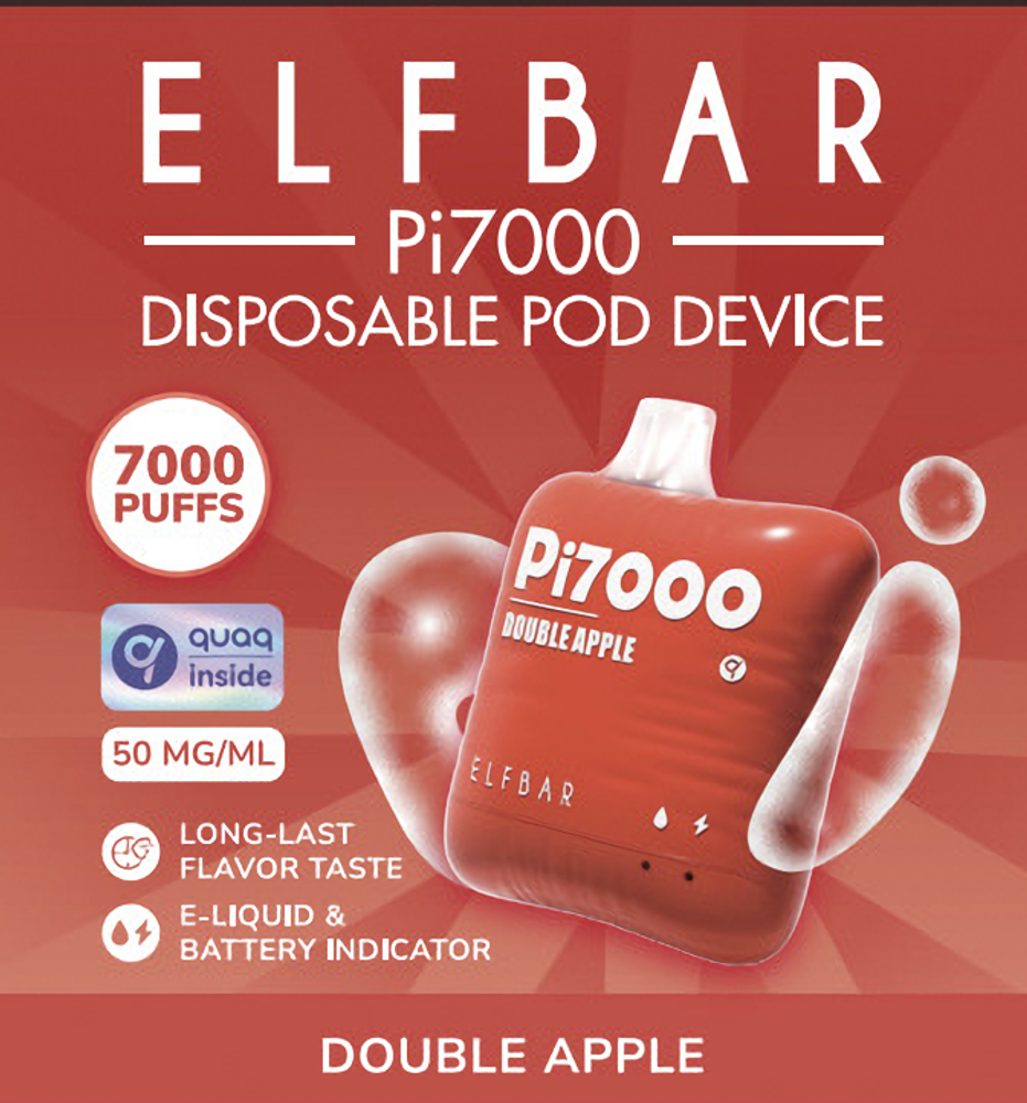 Elf Bar PI7000 - Double Apple (5% nic)