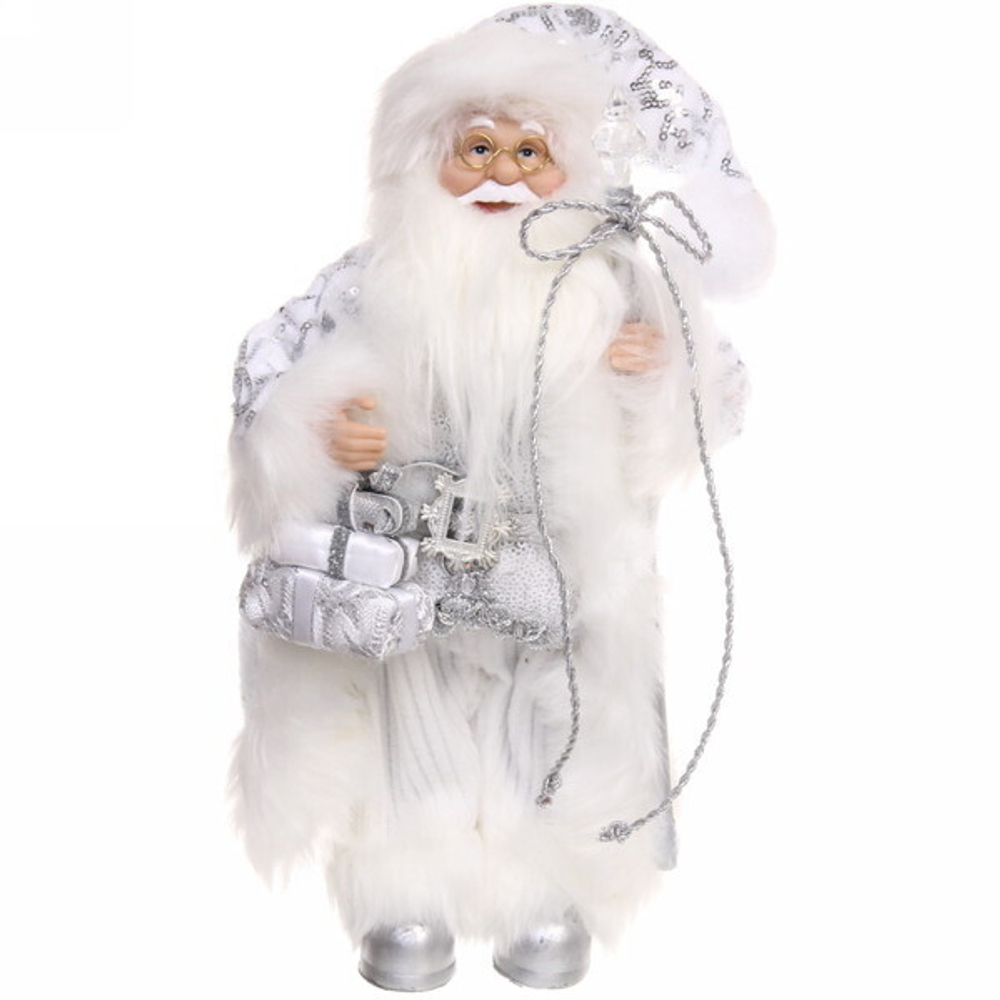 Дед Мороз - Лесовичок «Серебряная шуба» 30 см (без музыки)