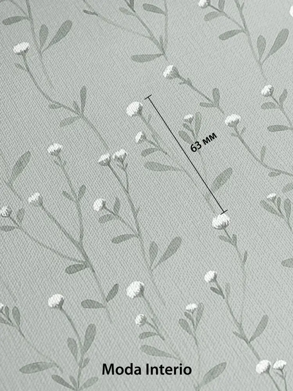 Обои флизелиновые, веточка на зеленом фоне, метровые, для спальни, Tenero (Moda interio, арт.32688-56)