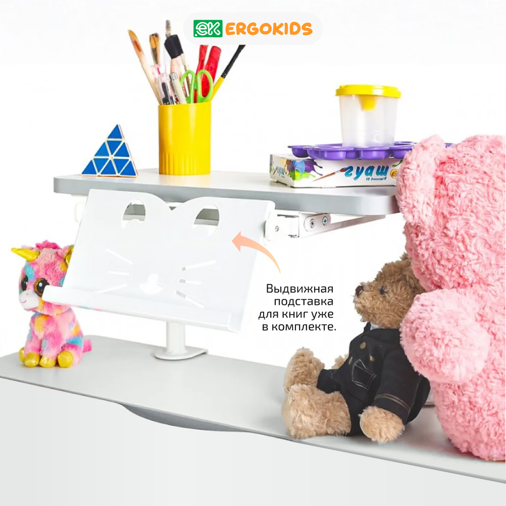 Письменный стол для школьников Ergokids Vancouver BD-620 с полкой S-50