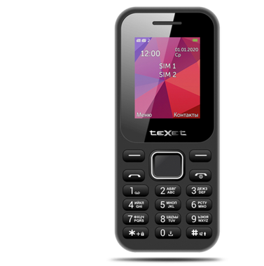 GSM Телефон Texet TM-122 Black (2sim)