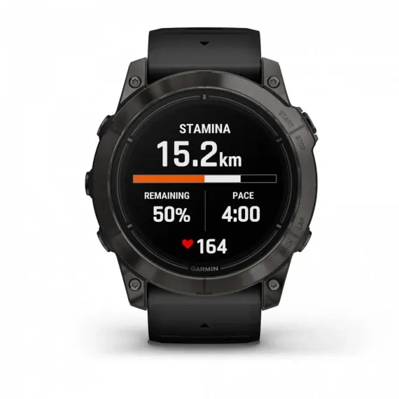 Garmin epix Pro (Gen 2) Standard Edition 51 мм, серый, черный силиконовый ремешок