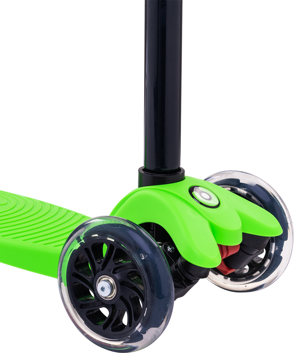 Самокат детский 3-колесный Snappy 3D, 120/80 мм, зеленый