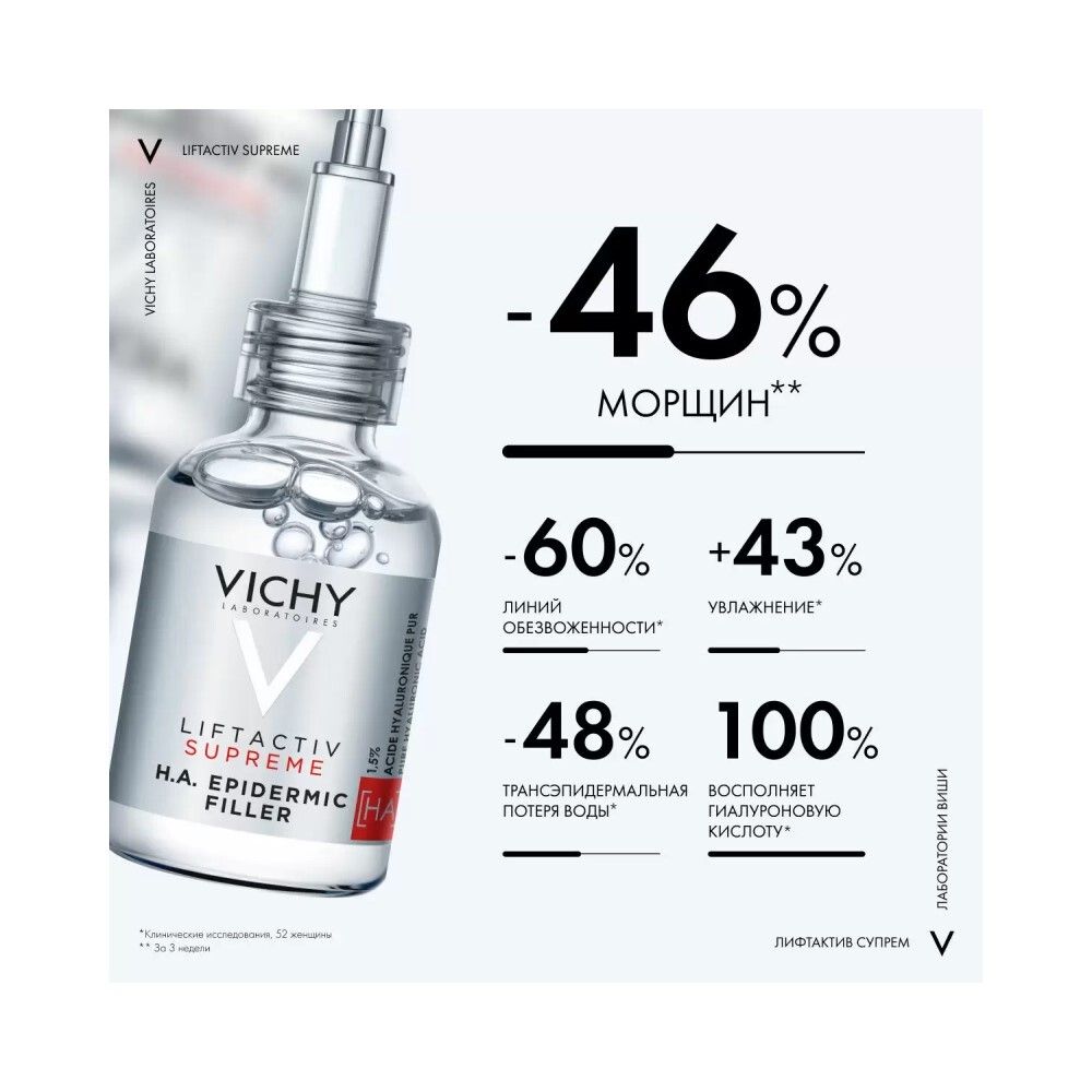Vichy Liftactiv Supreme H.A. Epidermic Filler Гиалуроновая сыворотка-филлер пролонгированного действия, 30 мл