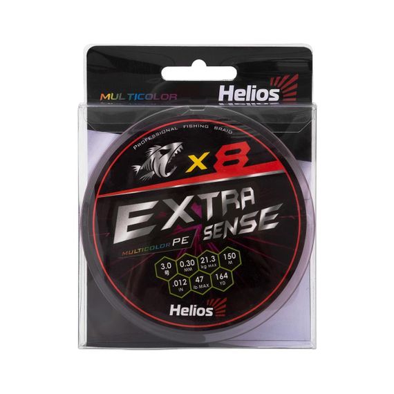Шнур Helios Extrasense X8 PE Multicolor 150m 3/47LB 0.30mm (HS-ES-X8-3/47LB)