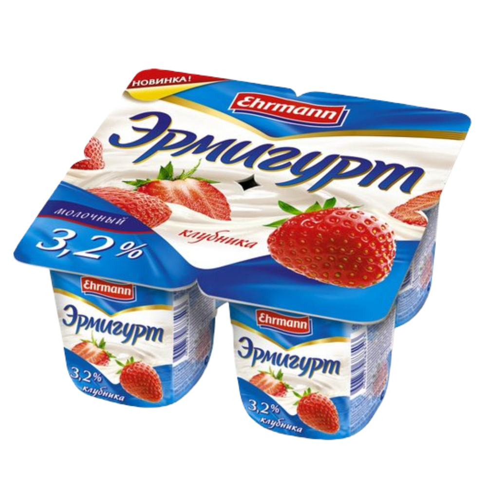 Эрмигурт 3,2% клубника 100гр