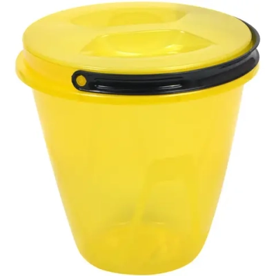 Ведро с крышкой Лайт 10л прозрачное желтое