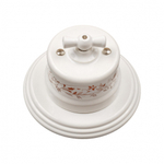 Выключатель 1кл. проходной, керамика, цвет белый + декор(D6/2)