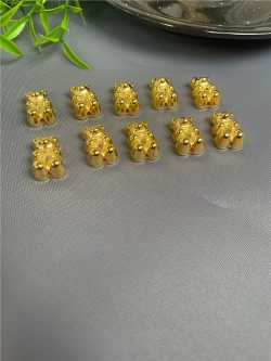 Бусины Мишки металлик, 10шт