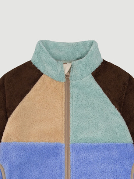 Плюшевая куртка на молнии Mjölk Color Block Blue Sky