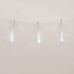 ULD-E2405-240-DTK WHITE IP44 METEOR Занавес светодиодный фигурный Падающие звезды. соединяемый. 2х0.5м. 8 подвесов. Белый свет. Провод прозрачный. TM Uniel.