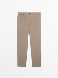 Massimo Dutti Зауженные брюки из хлопка, норка