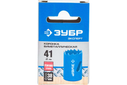 Биметаллическая коронка ЗУБР Эксперт 41 мм, быстрорежущая сталь 29531-041_z01