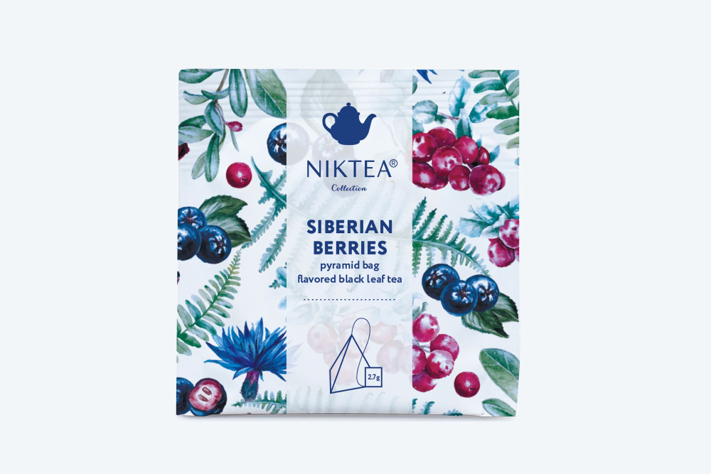 Чай в пирамидках черный NIKTEA Siberian Berries, NIKTEA Сибирский Сбор