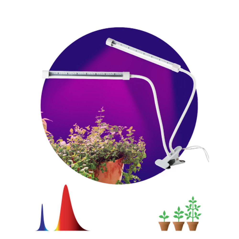 Светильник для растений на прищепке ЭРА FITO-20W-АLED красно-синего спектра 12 Вт | Интерьерные фито светильники