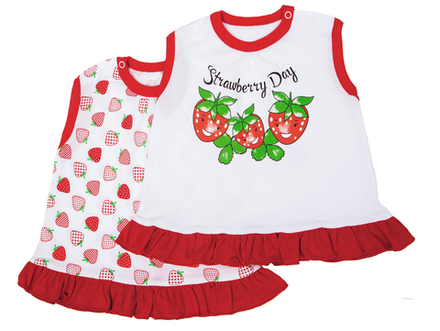 185 Майка с рюшей "Клубничка" (кулир)