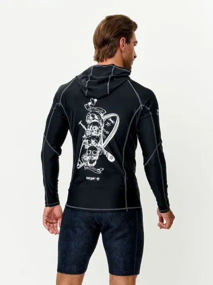 Футболка рашгард лонгслив Sargan Скелетон-Сап Худи UPF 50+ черный