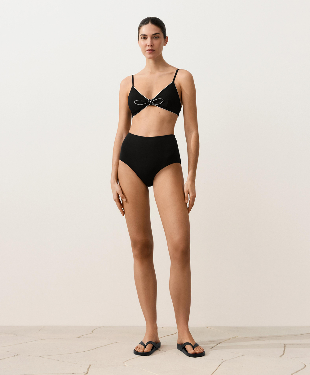 OYSHO Бикини-трусики с высокой посадкой, черный