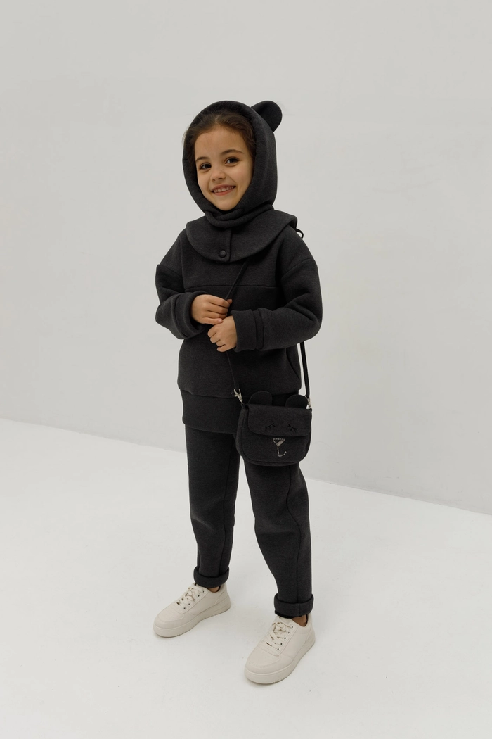 СВИТШОТ ДЕТСКИЙ ЭНГЛ ГРАФИТ С НАЧЕСОМ