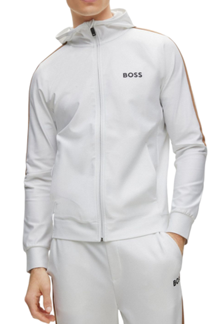 Куртка теннисная BOSS x Matteo Berrettini Zip-Up Hoodie In Active-Stretch Jersey With Logo