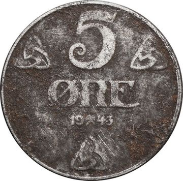 5 эре 1943 Норвегия (Железо)