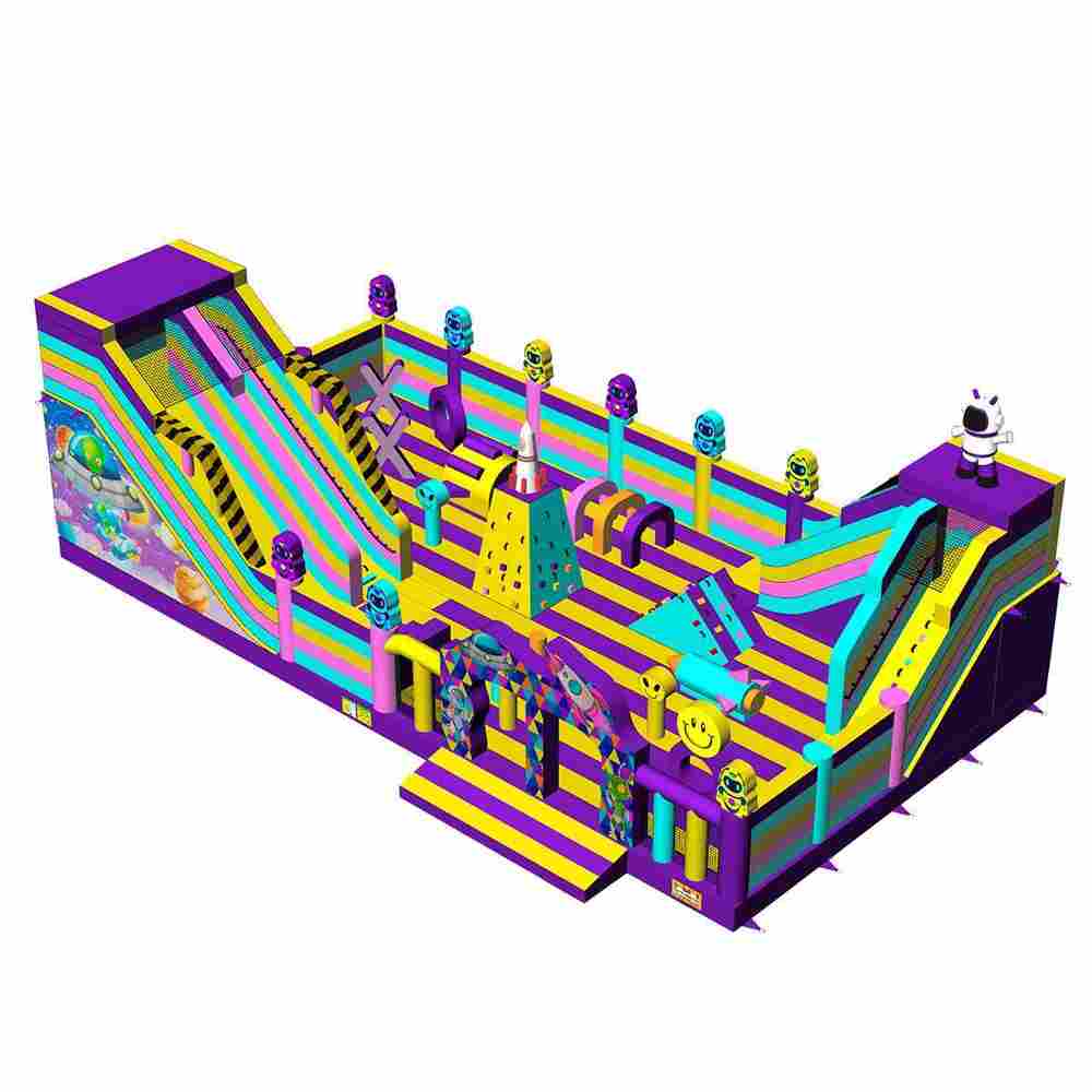 Коммерческий надувной батут «Космический калейдоскоп», размер 16*8,5*6 м