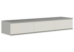 Тумба под телевизор подвесная Шиншилла серая/матовая Кварц Грей Софт 134,6х21,6х34,3 см