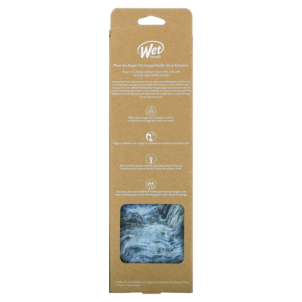 Wet Brush, Кисть для усиления блеска с аргановым маслом, синий цвет, 1 шт.