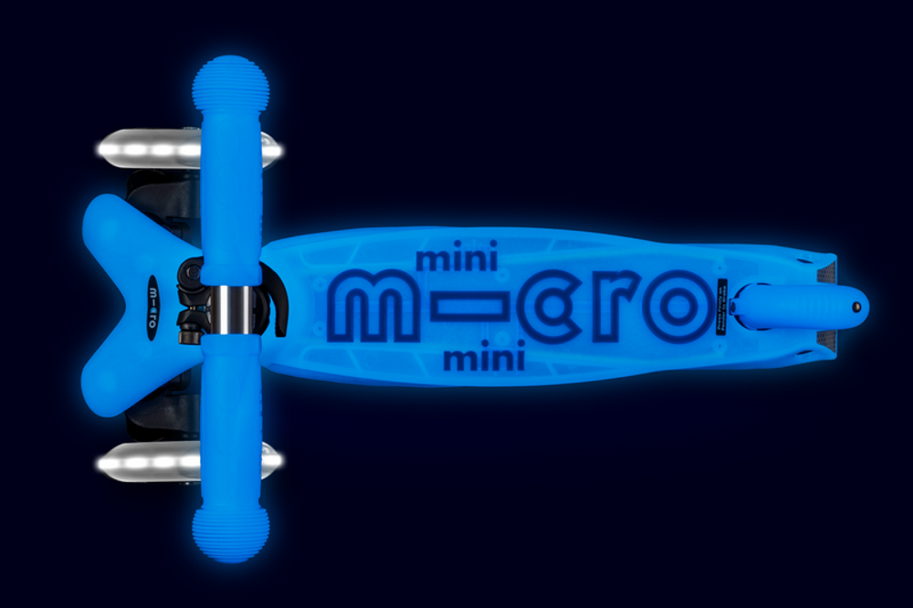 Самокат Mini Micro Deluxe Glow (светящийся) LED арктический синий